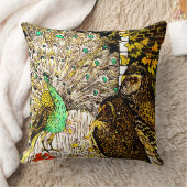 オランダアールヌーボーピーコックアンドフール クッション (ブランケット)