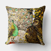 オランダアールヌーボーピーコックアンドフール クッション (正面)