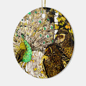 オランダアールヌーボーピーコックアンドフール セラミックオーナメント (左)