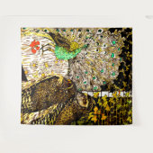 オランダアールヌーボーピーコックアンドフール タペストリー (正面(横))