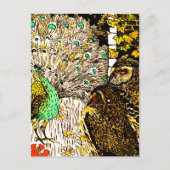 オランダアールヌーボーピーコックアンドフール ポストカード (正面)