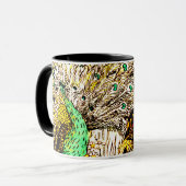 オランダアールヌーボーピーコックアンドフール マグカップ (正面左)