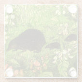 オランダアールヌーボーヘッジホッグとベビー ガラスコースター (裏面)