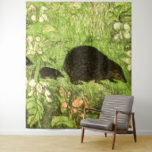 オランダアールヌーボーヘッジホッグとベビー タペストリー (インサイチュ)