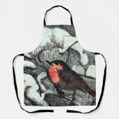 オランダアールヌーボーロビンバードin冬 エプロン (正面)