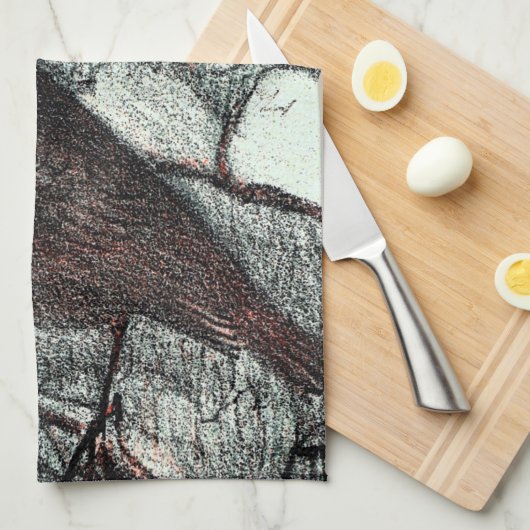 オランダアールヌーボーロビンバードin冬 キッチンタオル (四つ折り)