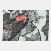 オランダアールヌーボーロビンバードin冬 キッチンタオル (横)