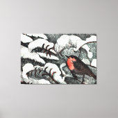 オランダアールヌーボーロビンバードin冬 キャンバスプリント (正面)