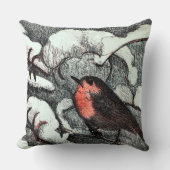 オランダアールヌーボーロビンバードin冬 クッション (正面)