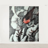 オランダアールヌーボーロビンバードin冬 タペストリー (正面)