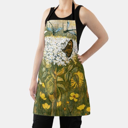 オランダアールヌーボー牧草地ワイルドフラワーズ、蝶 エプロン (インサイチュ)