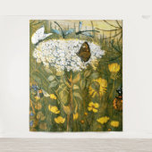 オランダアールヌーボー牧草地ワイルドフラワーズ、蝶 タペストリー (正面)