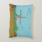 オランダウィンドミルカントリーサイドランドスケープオランダ アクセントクッション (裏面(縦))