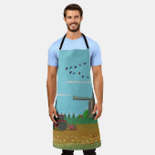 オランダウィンドミルカントリーサイドランドスケープオランダ エプロン (着用した状態)