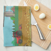 オランダウィンドミルカントリーサイドランドスケープオランダ キッチンタオル (四つ折り)