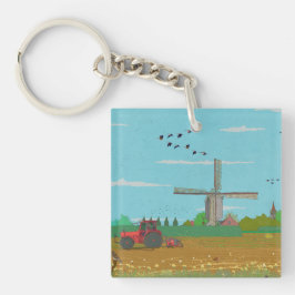 オランダウィンドミルカントリーサイドランドスケープオランダ キーホルダー