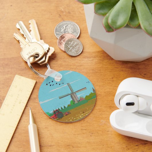 オランダウィンドミルカントリーサイドランドスケープオランダ キーホルダー (デスク)