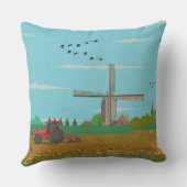 オランダウィンドミルカントリーサイドランドスケープオランダ クッション (裏面)