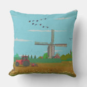 オランダウィンドミルカントリーサイドランドスケープオランダ クッション (正面)