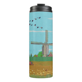 オランダウィンドミルカントリーサイドランドスケープオランダ タンブラー