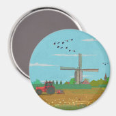 オランダウィンドミルカントリーサイドランドスケープオランダ マグネット (正面/裏面)