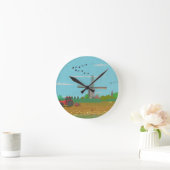 オランダウィンドミルカントリーサイドランドスケープオランダ ラウンド壁時計 (ホーム)