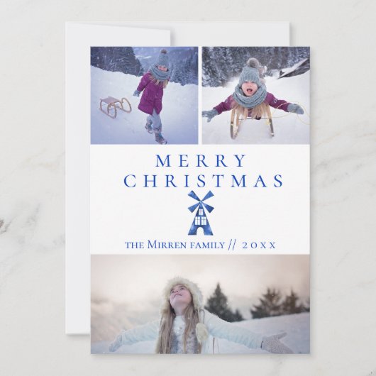 オランダウィン数々のドミル – フォトホリデーカード シーズンカード (正面)