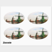 オランダウインドミルズ楕円ステッカー 楕円形シール (シート)