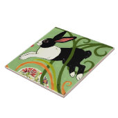 オランダウサギの緑のアールデコデザイナタイル タイル (側面)