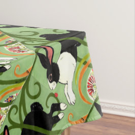 オランダウサギオングリーンタイルホームアクセント テーブルクロス