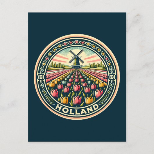 オランダオランダトラベルアートバッジ ポストカード (正面)