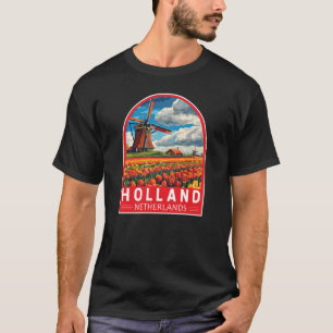 オランダオランダトラベルアートヴィンテージ Tシャツ