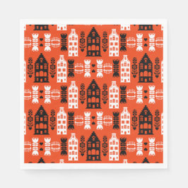 オランダオランダフォークアートプリント スタンダードランチョンナプキン