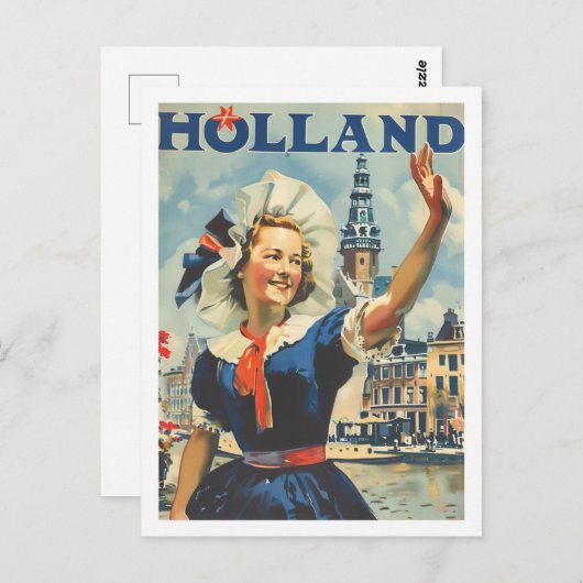 オランダオランダヴィンテージ有名なトラベルプレイス ポストカード (正面/裏面)