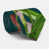 オランダカイウのユリ及び葉のタイ ネクタイ (ロール)