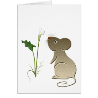 オランダカイウユリおよびかわいいマウス