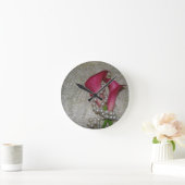 オランダカイウユリによっては真珠のレースの柱時計が開花します ラウンド壁時計 (ホーム)