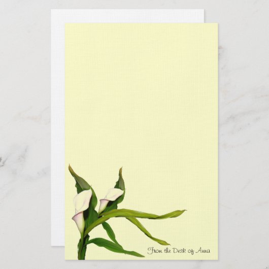 オランダカイウユリのパーソナライズな文房具 便箋 (正面/裏面)