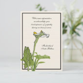 オランダカイウユリの死別はNotecard感謝していしています サンキューカード (スタンド正面)