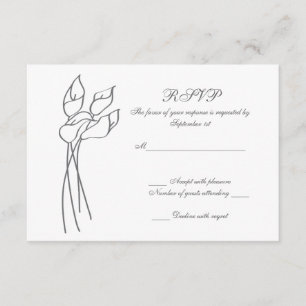オランダカイウユリの結婚式のrsvp 出欠カード