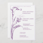 オランダカイウユリの結婚式招待状 招待状 (正面/裏面)