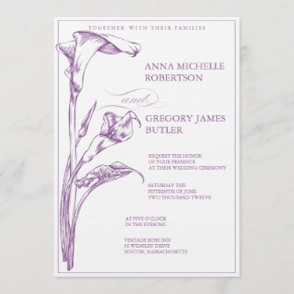 オランダカイウユリの結婚式招待状 招待状