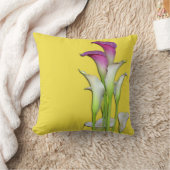 オランダカイウユリの花束の黄色 クッション (ブランケット)
