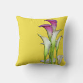 オランダカイウユリの花束の黄色 クッション (裏面)