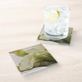 オランダカイウユリガラスのコースター ガラスコースター (アングル)