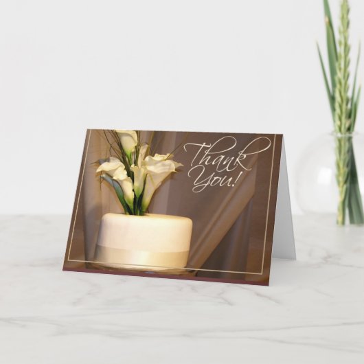 オランダカイウユリ及びウエディングケーキ-感謝! サンキューカード (正面)