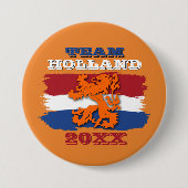 オランダカスタム国旗オレンジライオンチームHolland 2023 缶バッジ (正面)