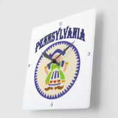 オランダガールクロック スクエア壁時計 (傾斜)