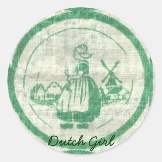 オランダガールステッカー ラウンドシール (正面)