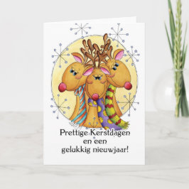 オランダクリスマスカード – トナカイ – Prettige Kerstda シーズンカード